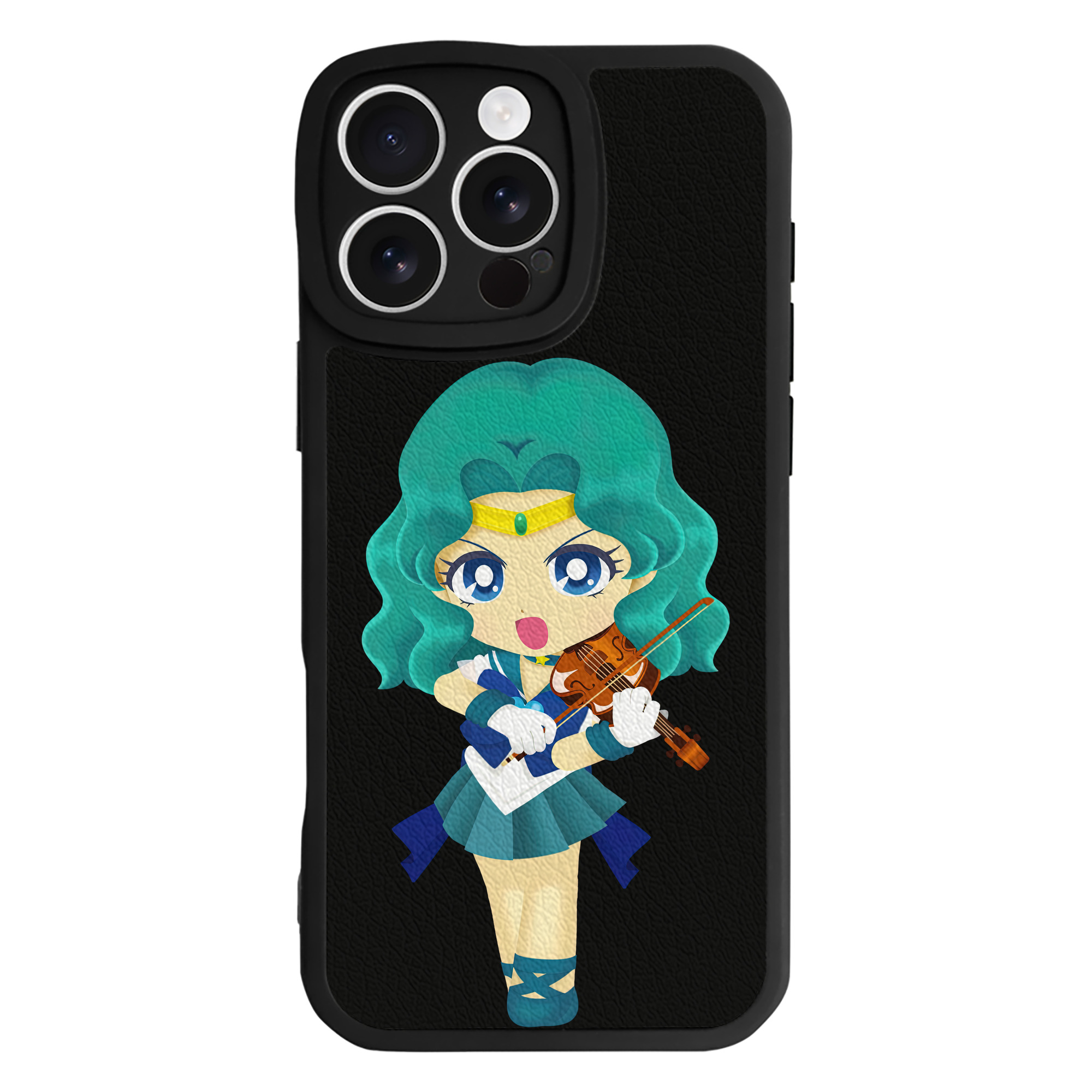 （画像用） 美少女戦士セーラームーン 海王 みちる（かいおう みちる） Sailor Moon Kaiou Michiru 【iPhone 16シリーズ対応】シリコンスマホケース（レザー調） 材質：シリコン